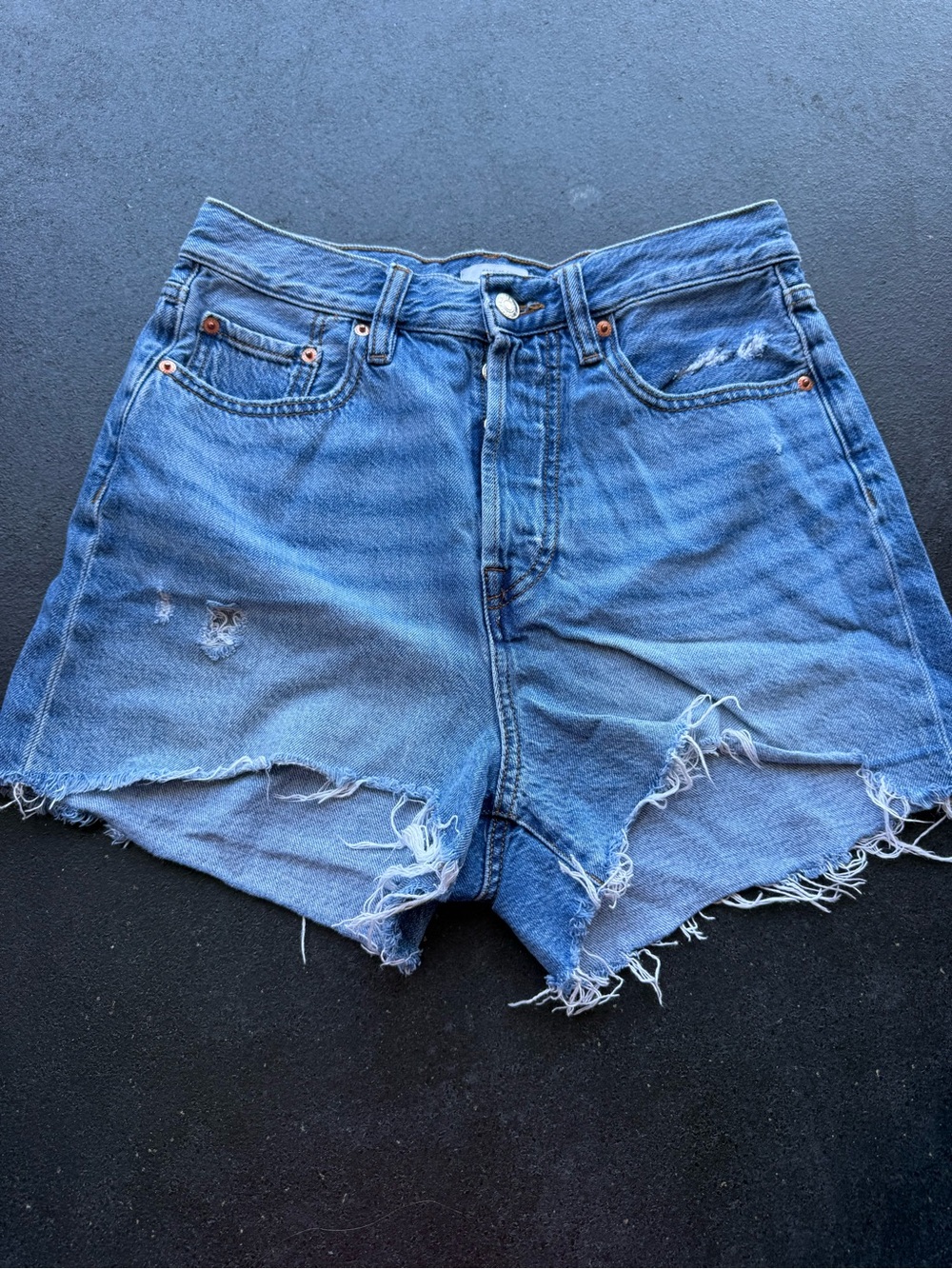 Forever 21 Distressed Light Blue Denim Cutoff Shorts